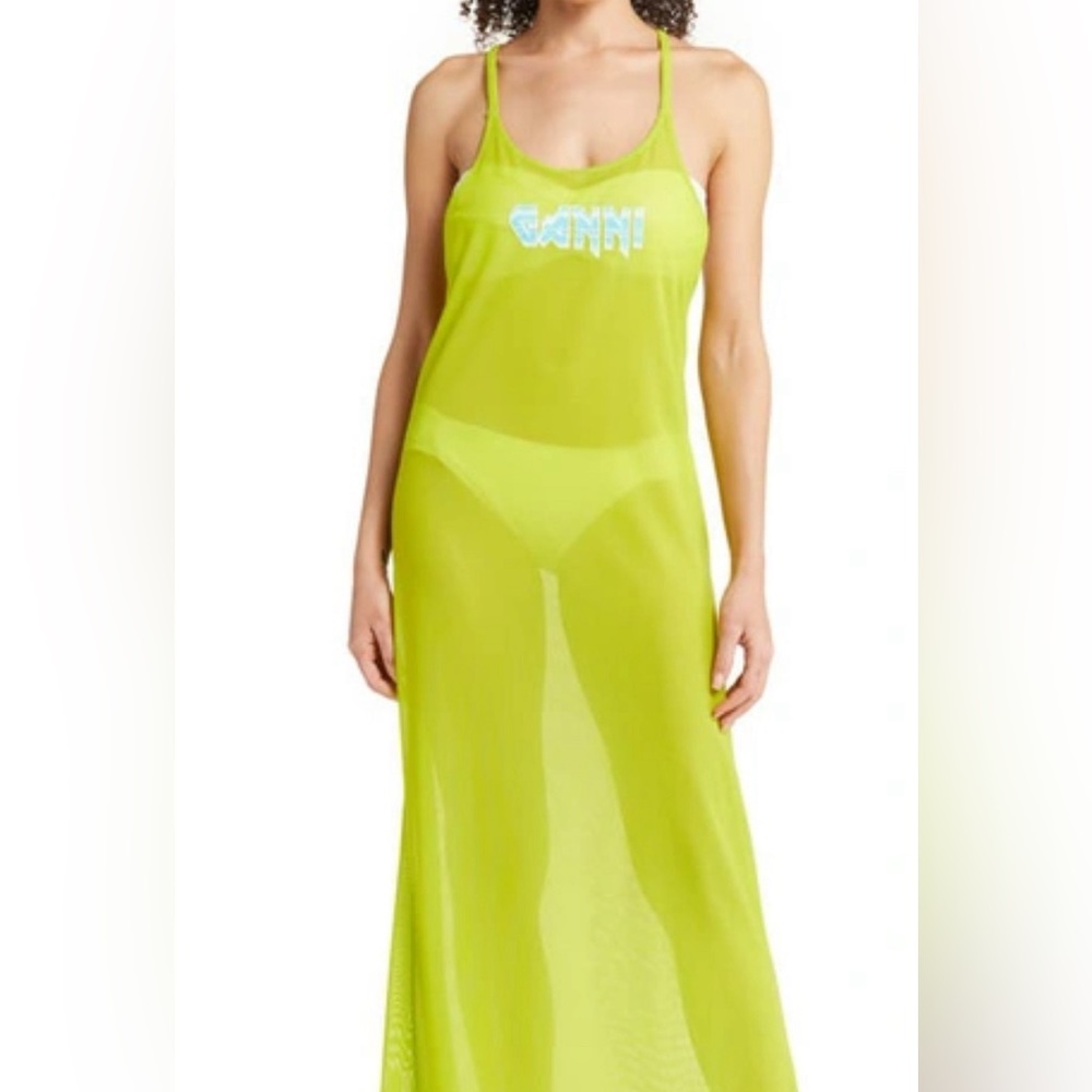 Ganni lime green cover up